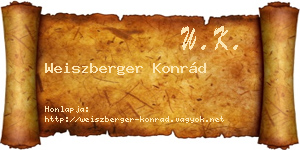 Weiszberger Konrád névjegykártya